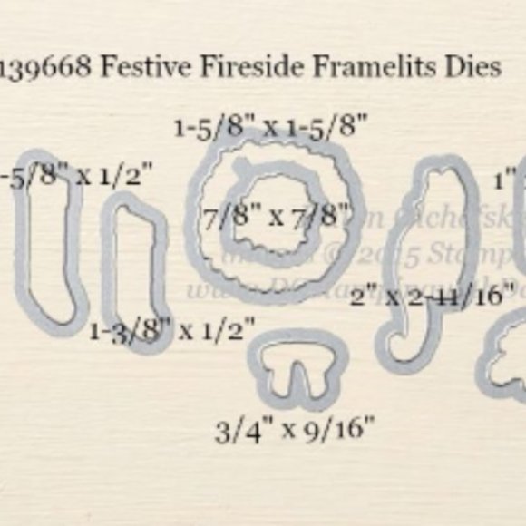 Stampin’ up! Sizzix Festive fireside framelits dies 9 pcs - Picture 3 of 7